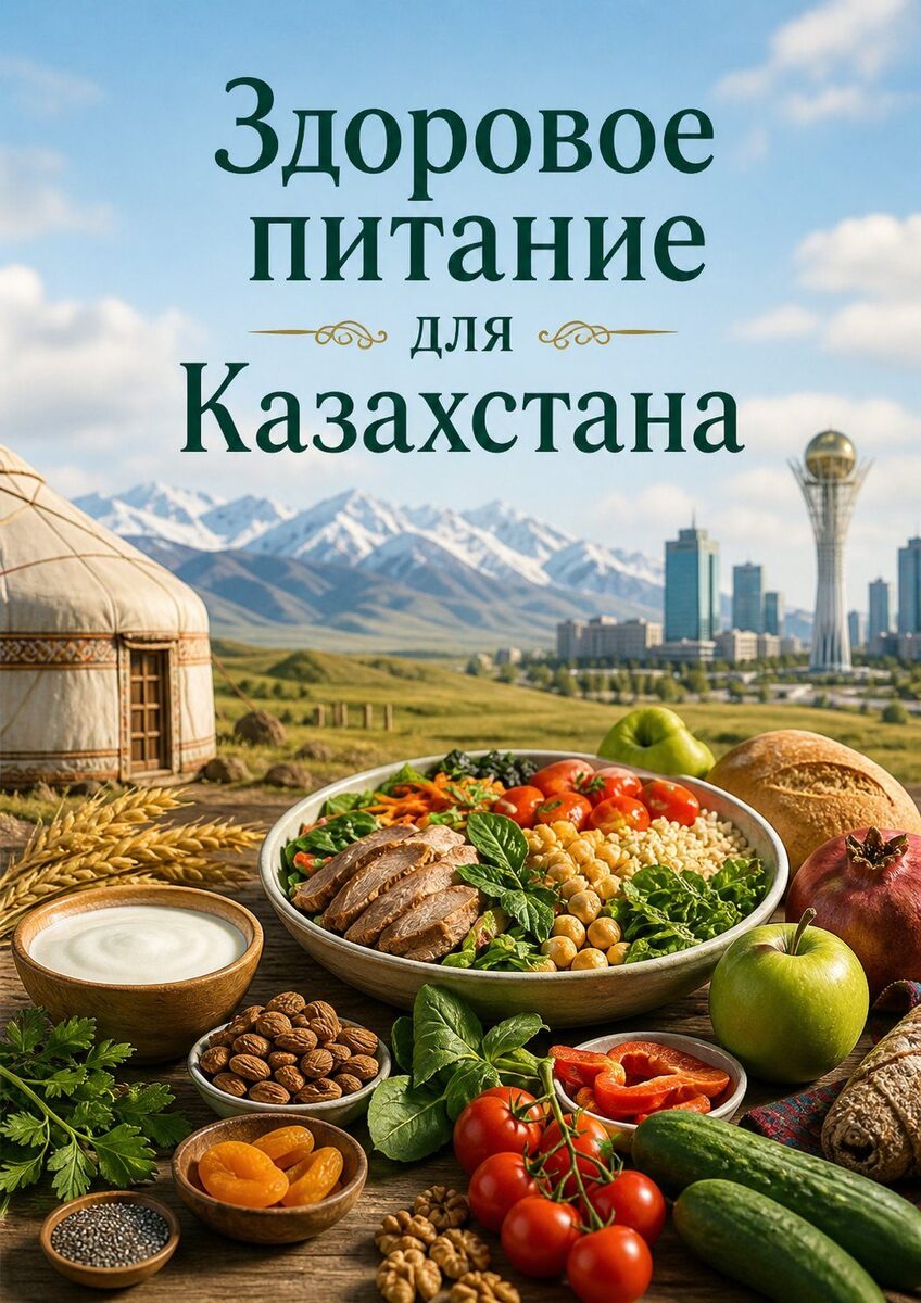 Обложка издания «Здоровое питание для Казахстана»