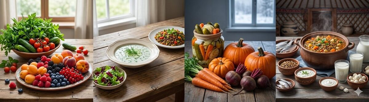 Сезонные продукты Казахстана