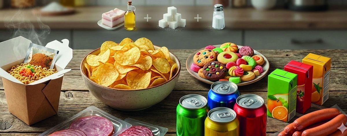 Ультраобработанные продукты: снеки, сладости, фастфуд